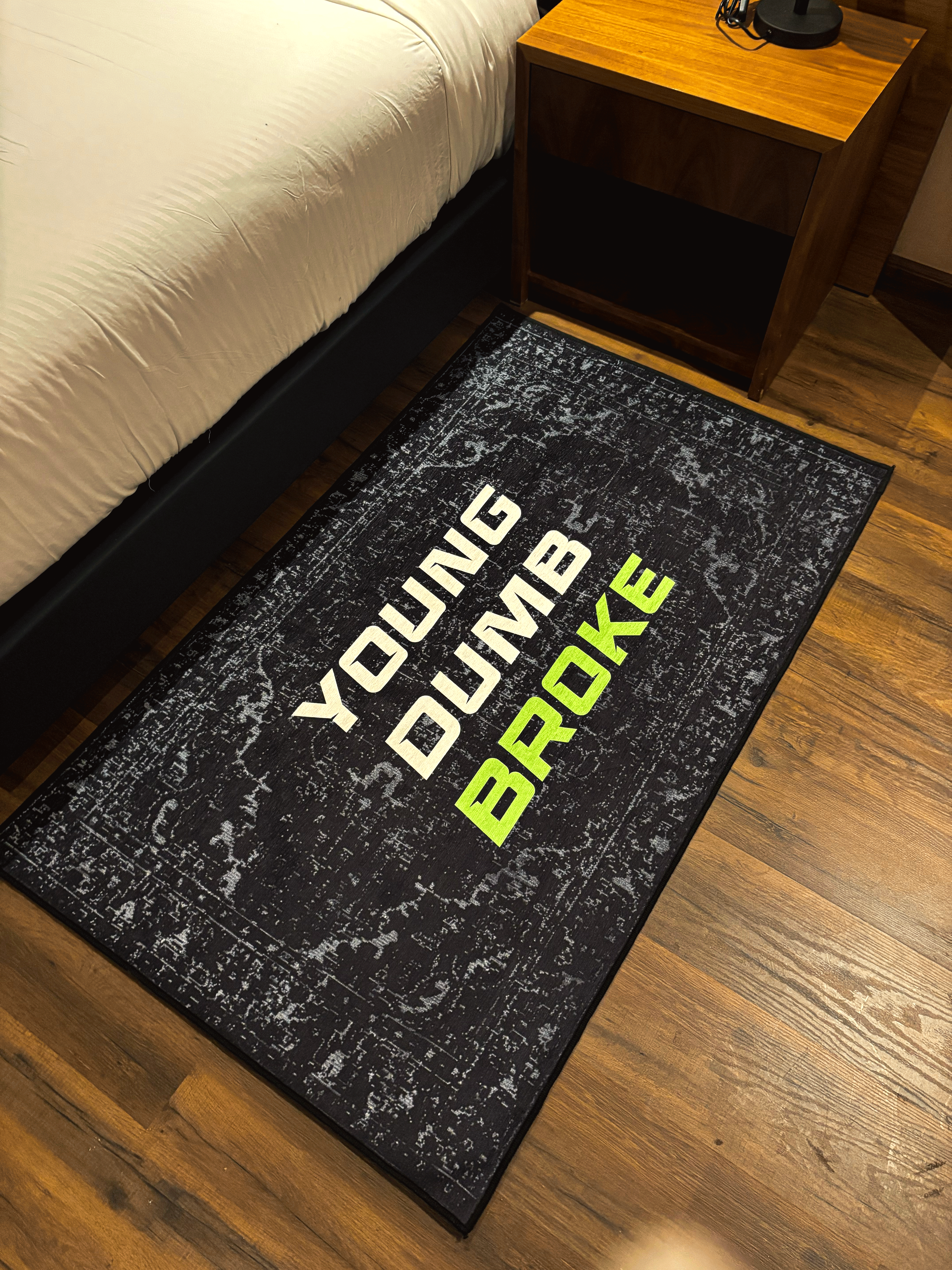 Young Dumb Broke Washable Rug