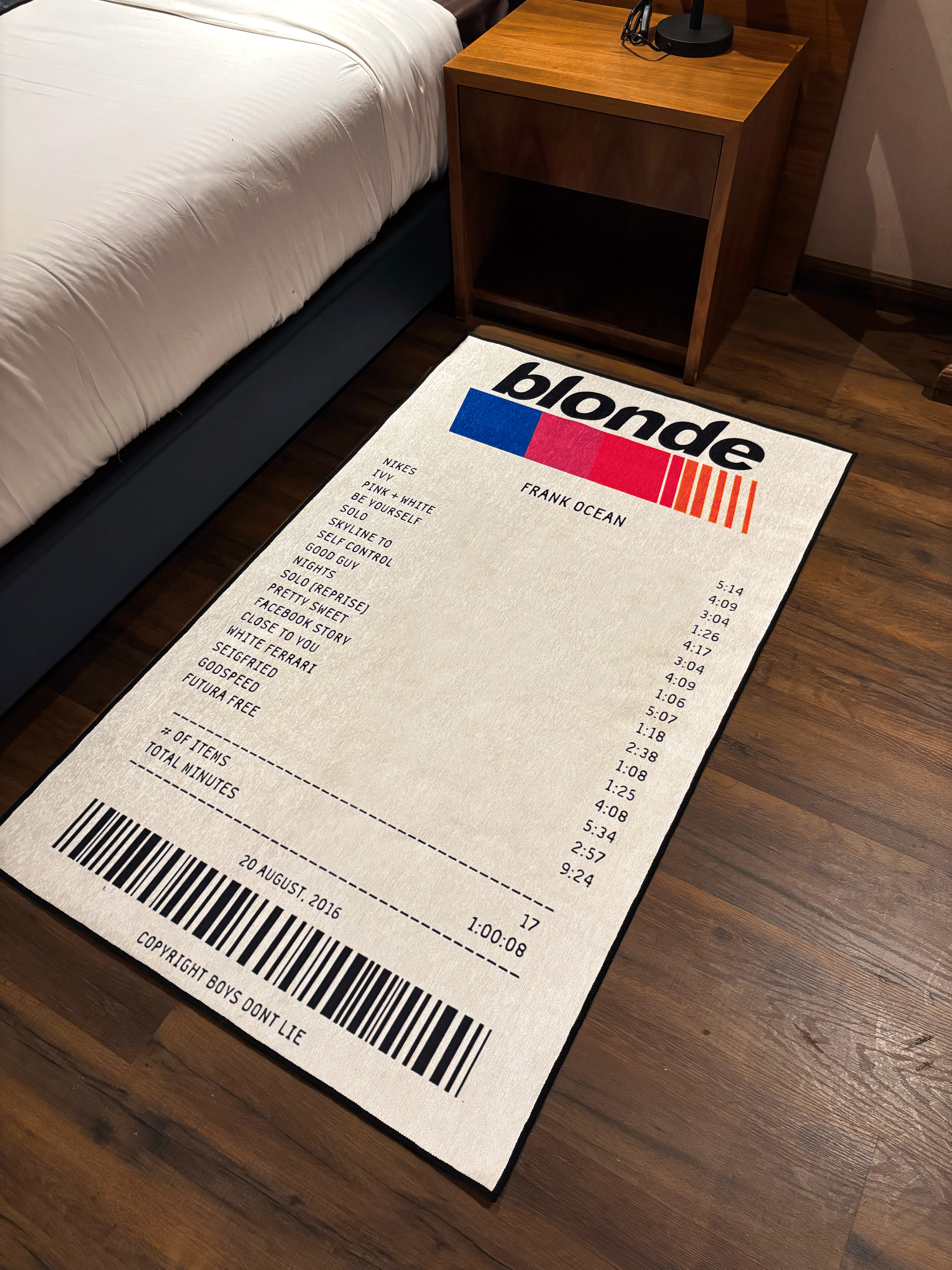 Blonde Receipt Receipt Washable Printed Rug