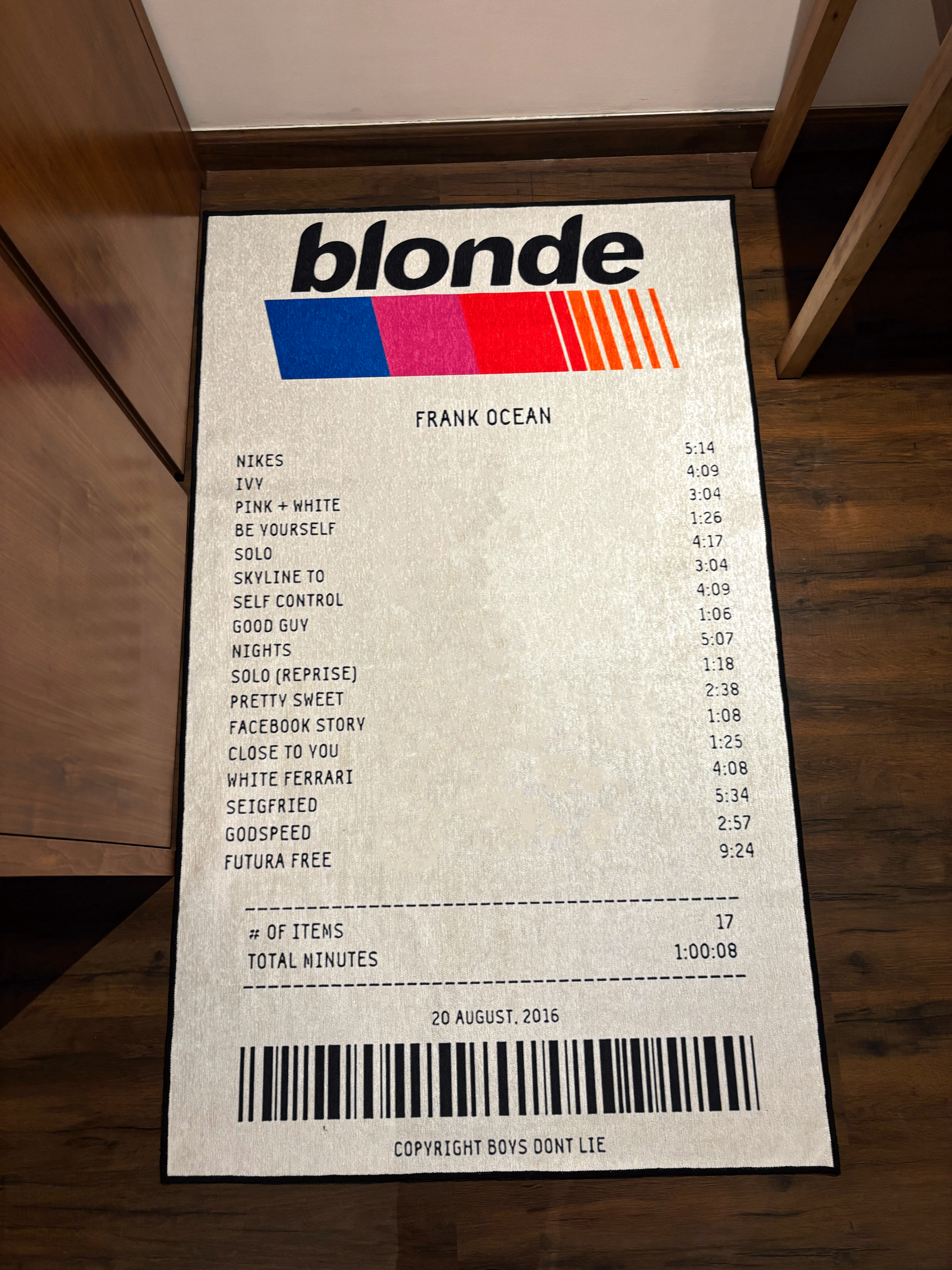 Blonde Receipt Receipt Washable Printed Rug