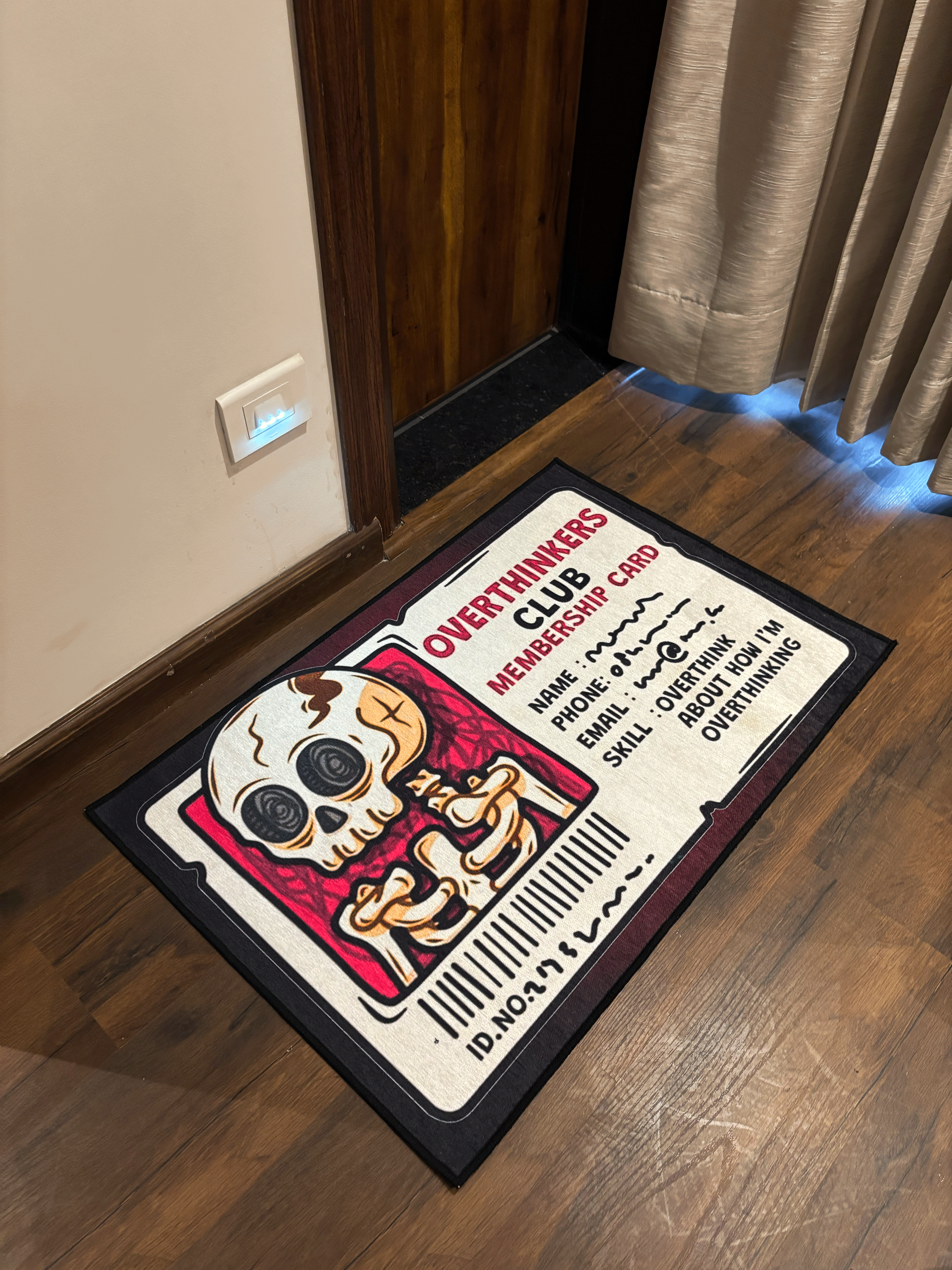 Overthinking Club Door Washable Rug