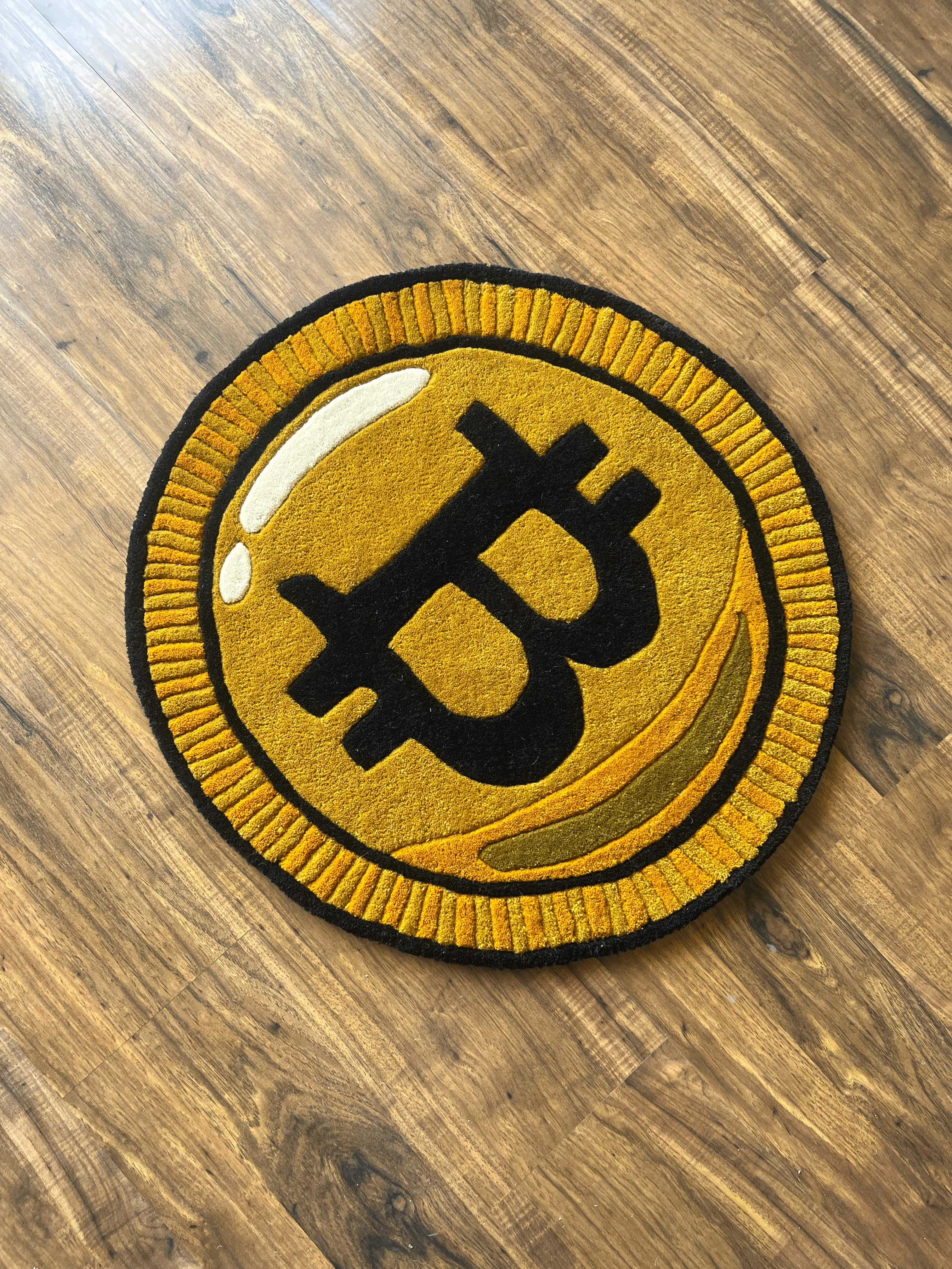 Bitcoin Tufted Rug by The Drip Co.