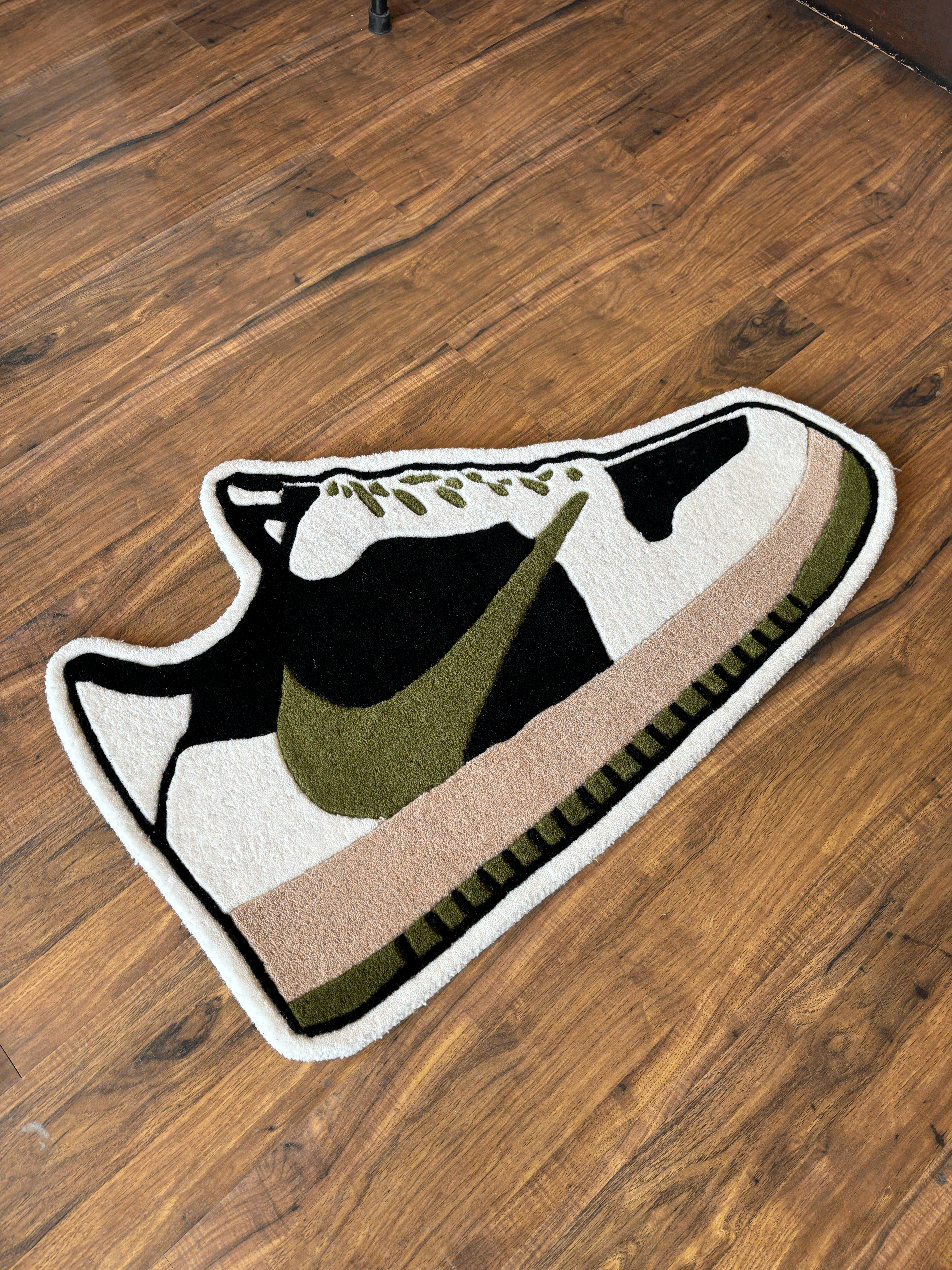 Olive Green Sneaker Hand Tufted Rug