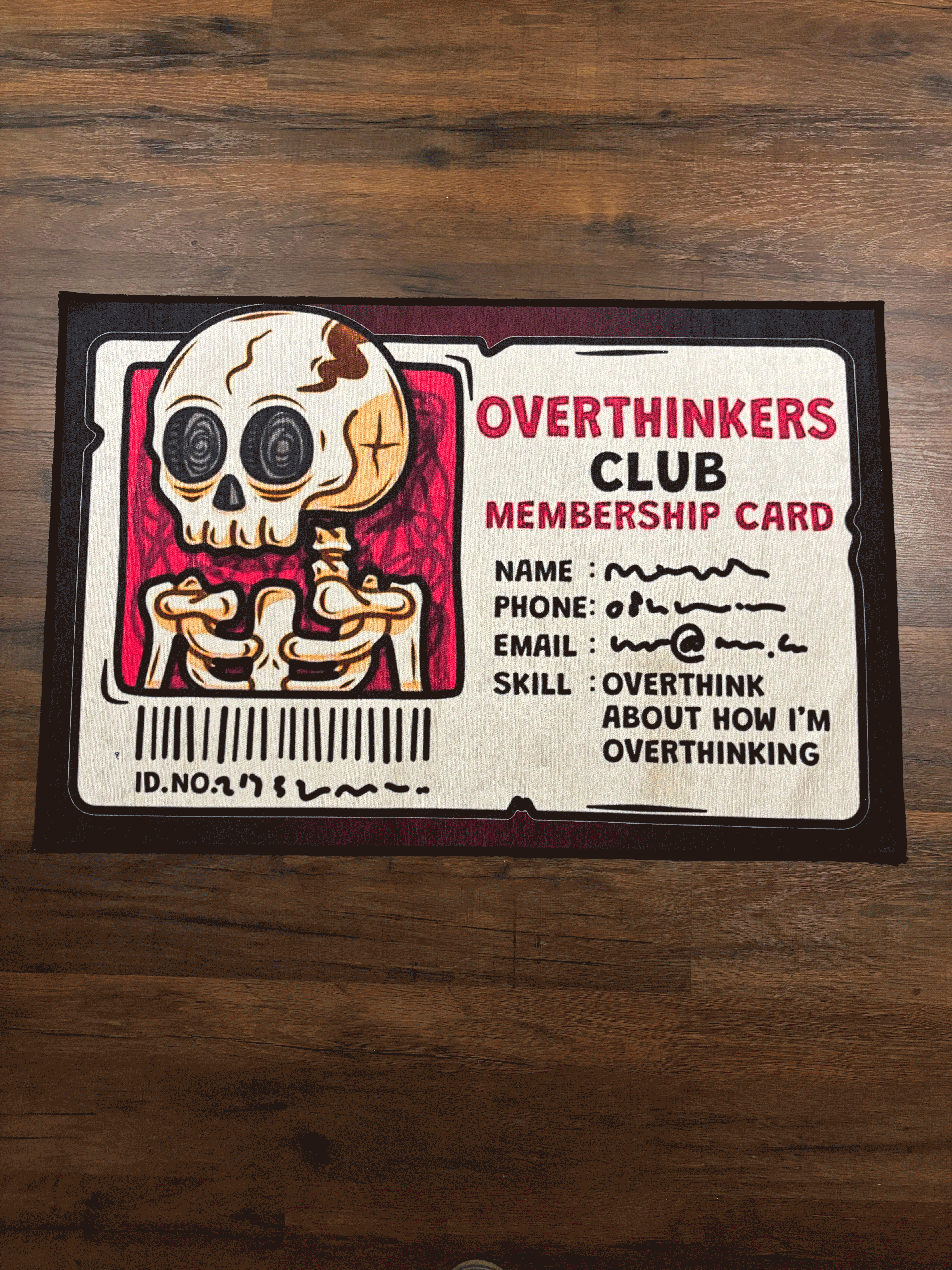 Overthinking Club Door Washable Rug