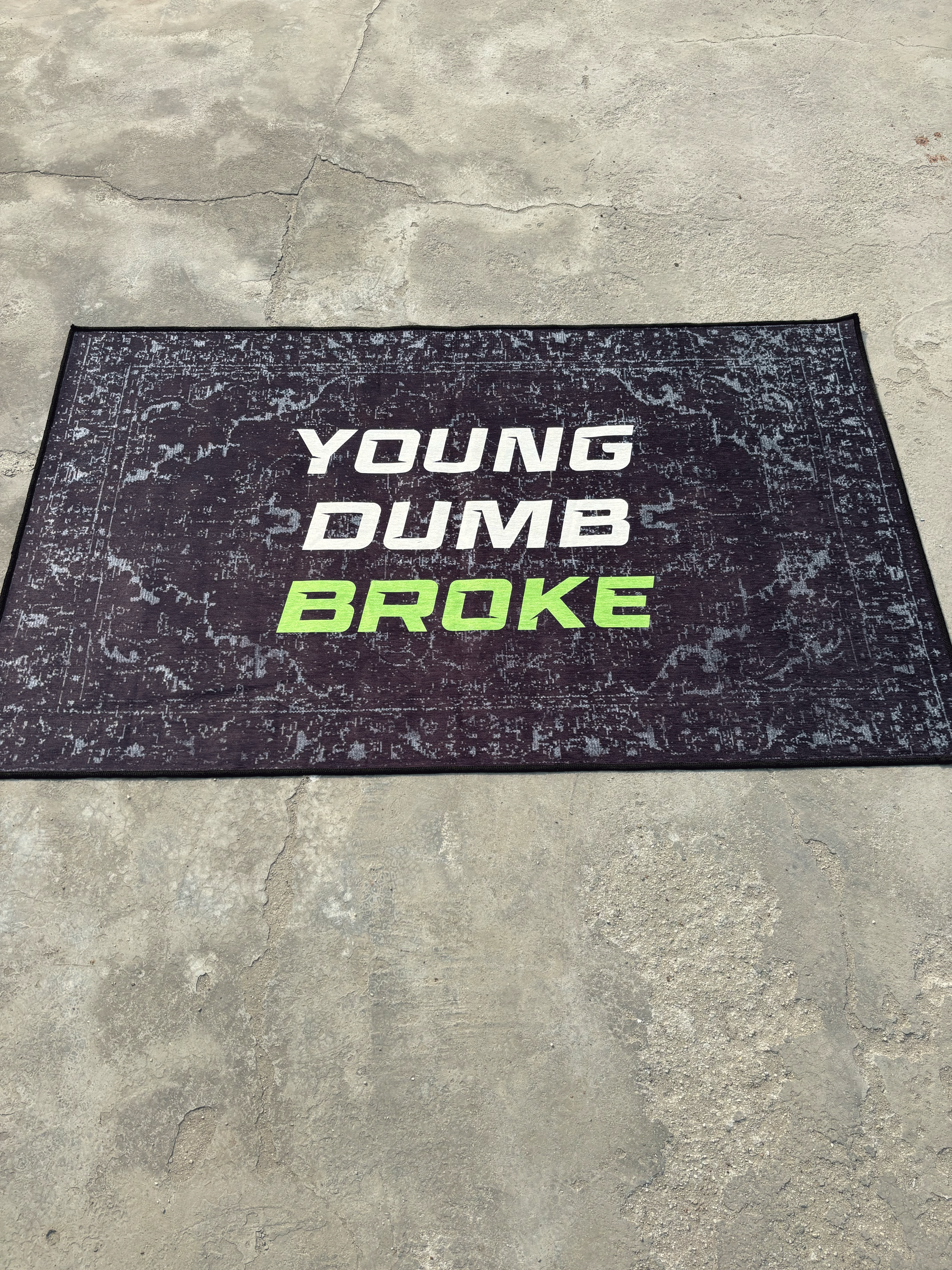 Young Dumb Broke Washable Rug