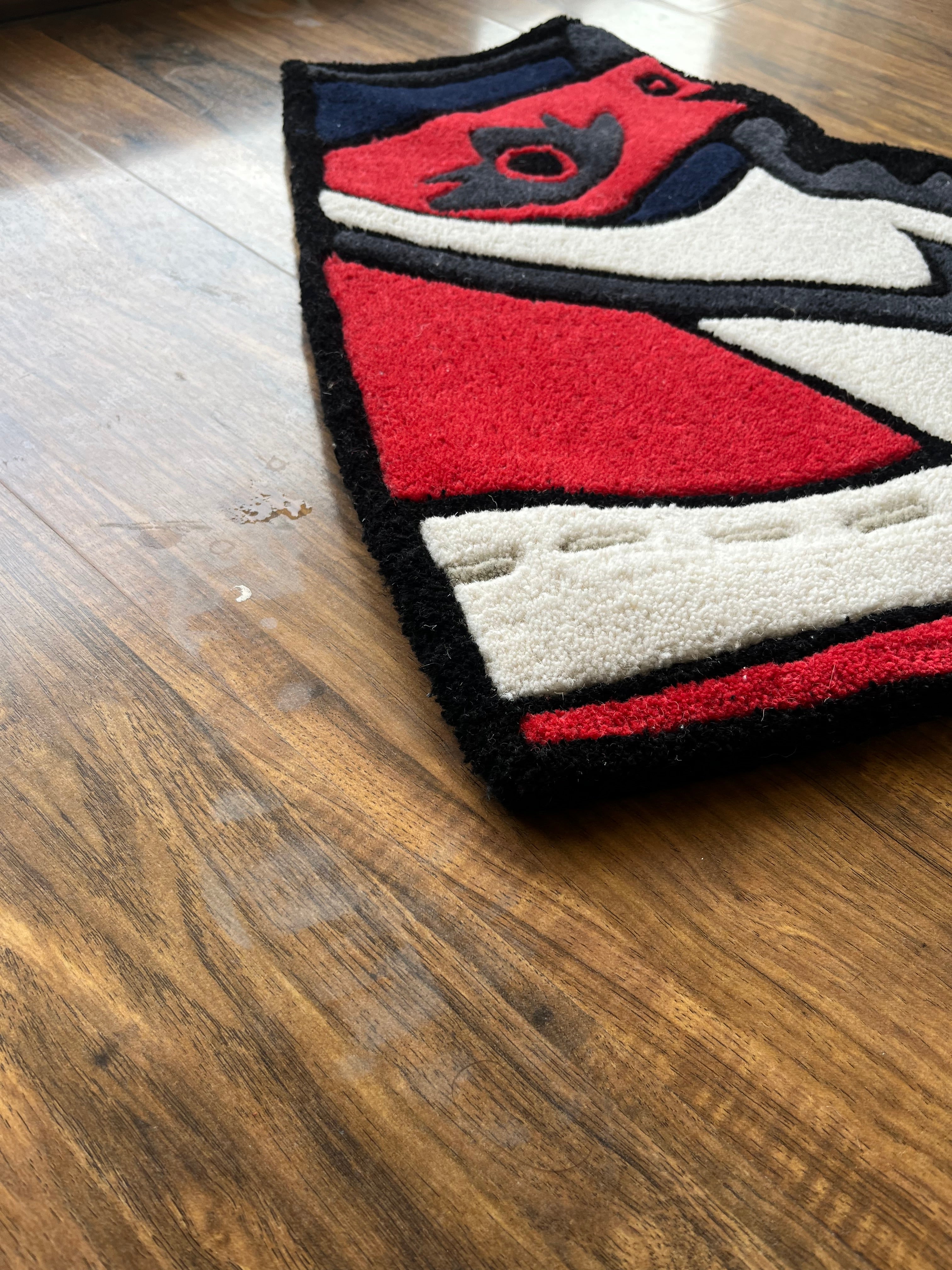 Jordan 1 Retro High OG 'Bred Toe' Hand Tufted Rug by The Drip Co.