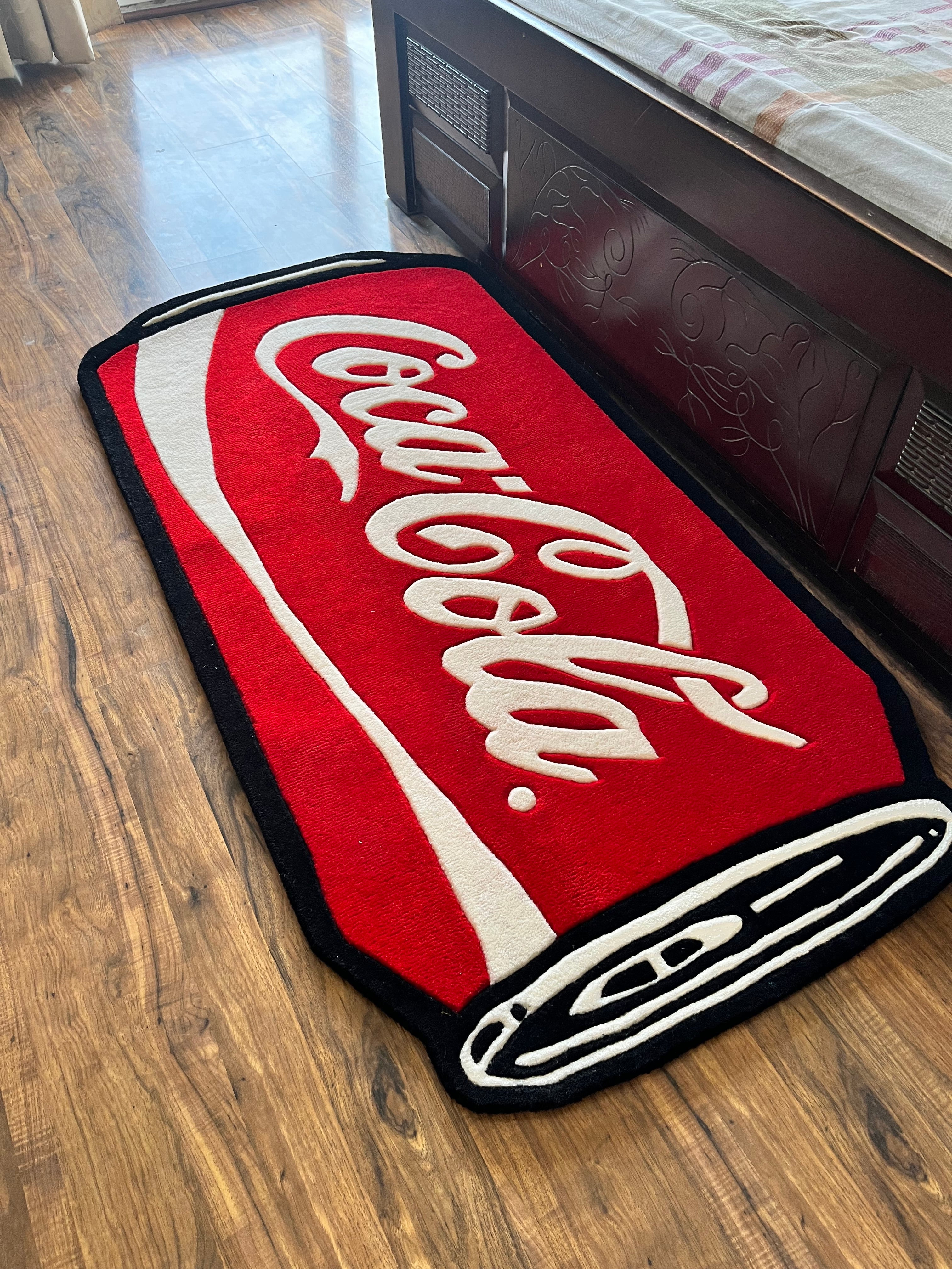 Cola can hand tufted rug