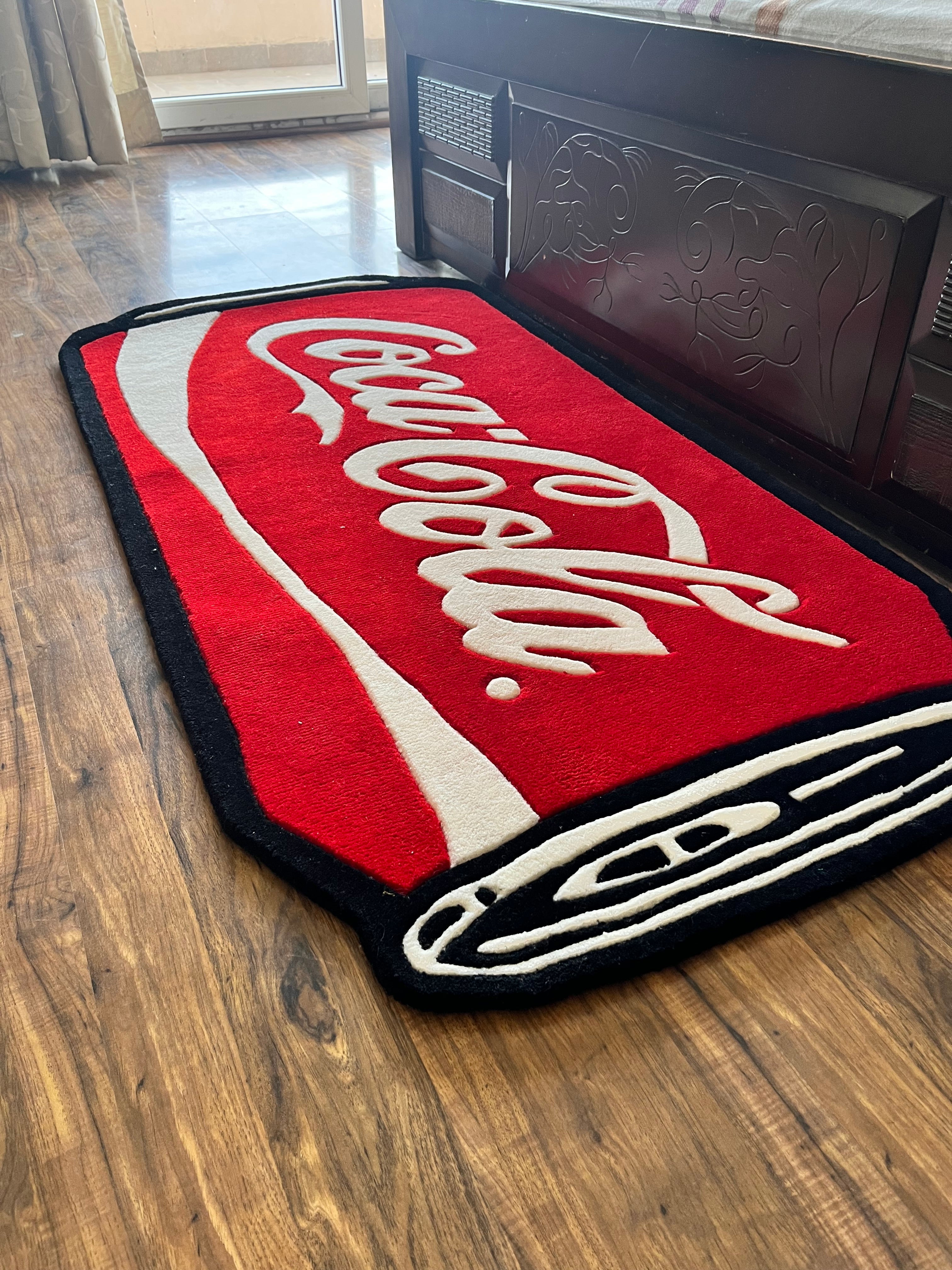 Cola can hand tufted rug