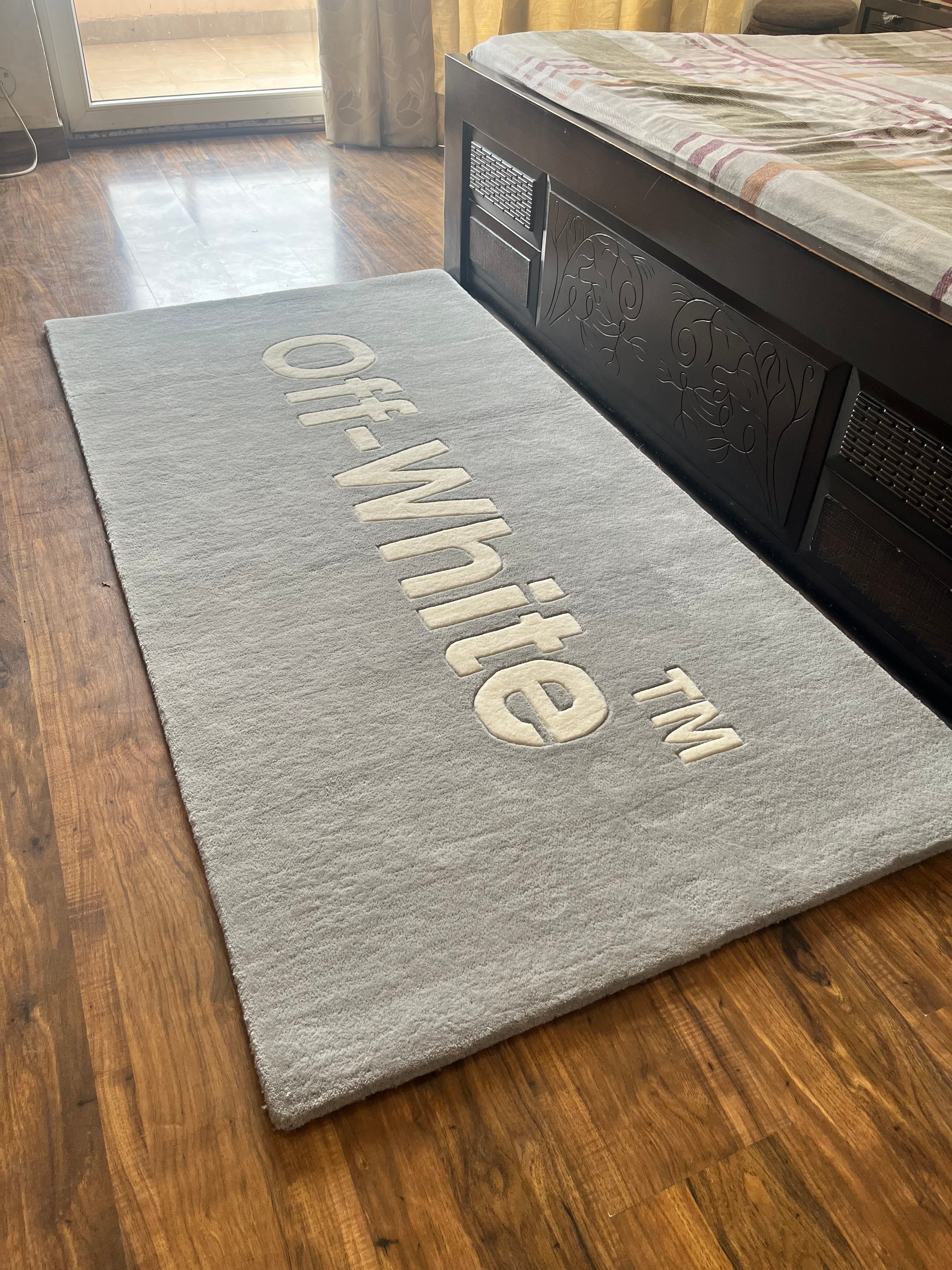 Off White Grey Rug