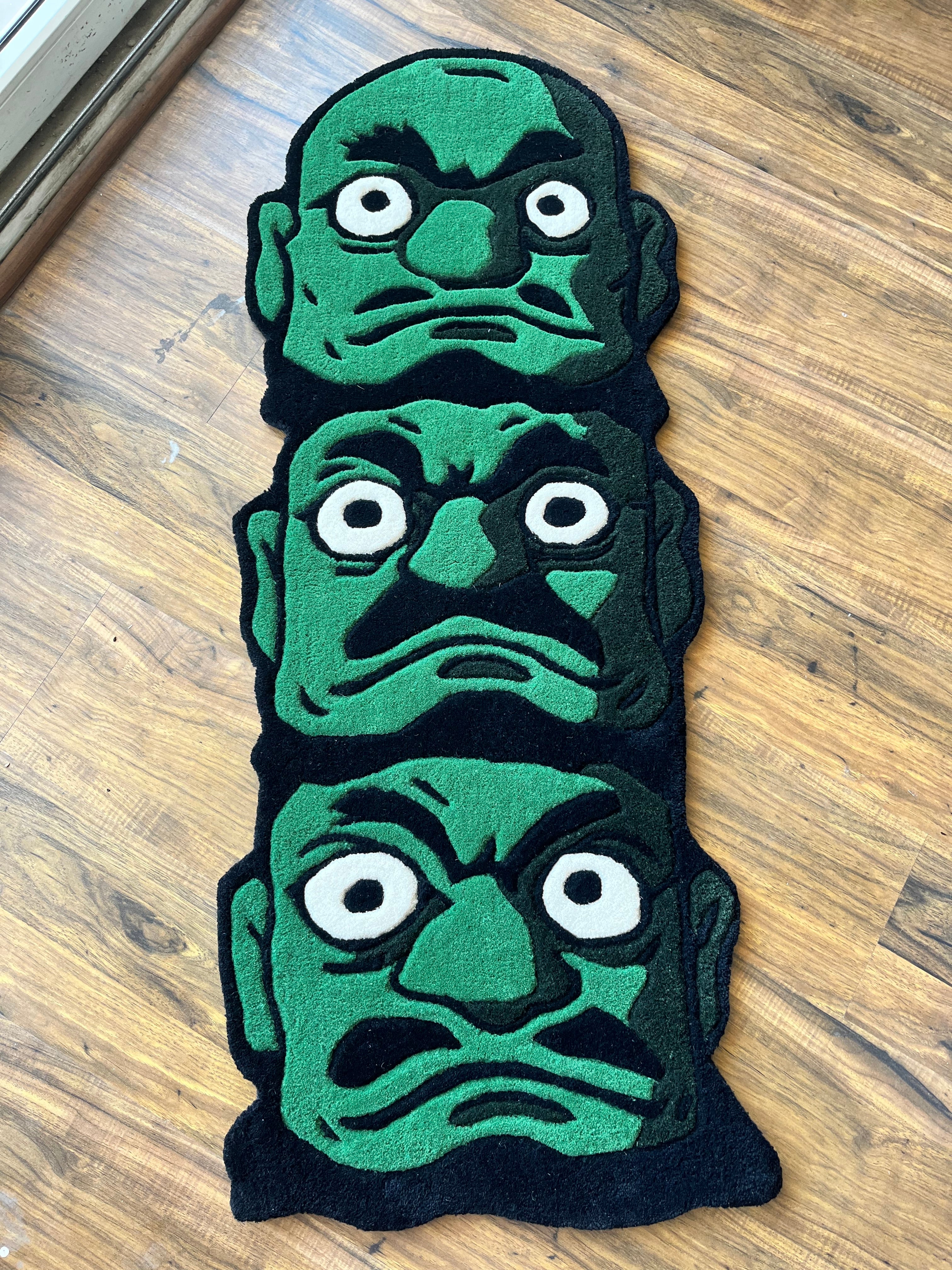 Green Face Rug